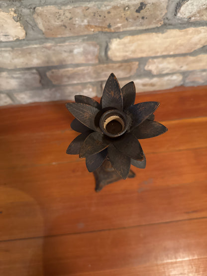 Cast Iron Pineapple Candle Stick Holder 12.5"