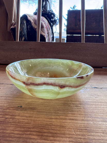 "6 Green Onyx Crystal Bowl