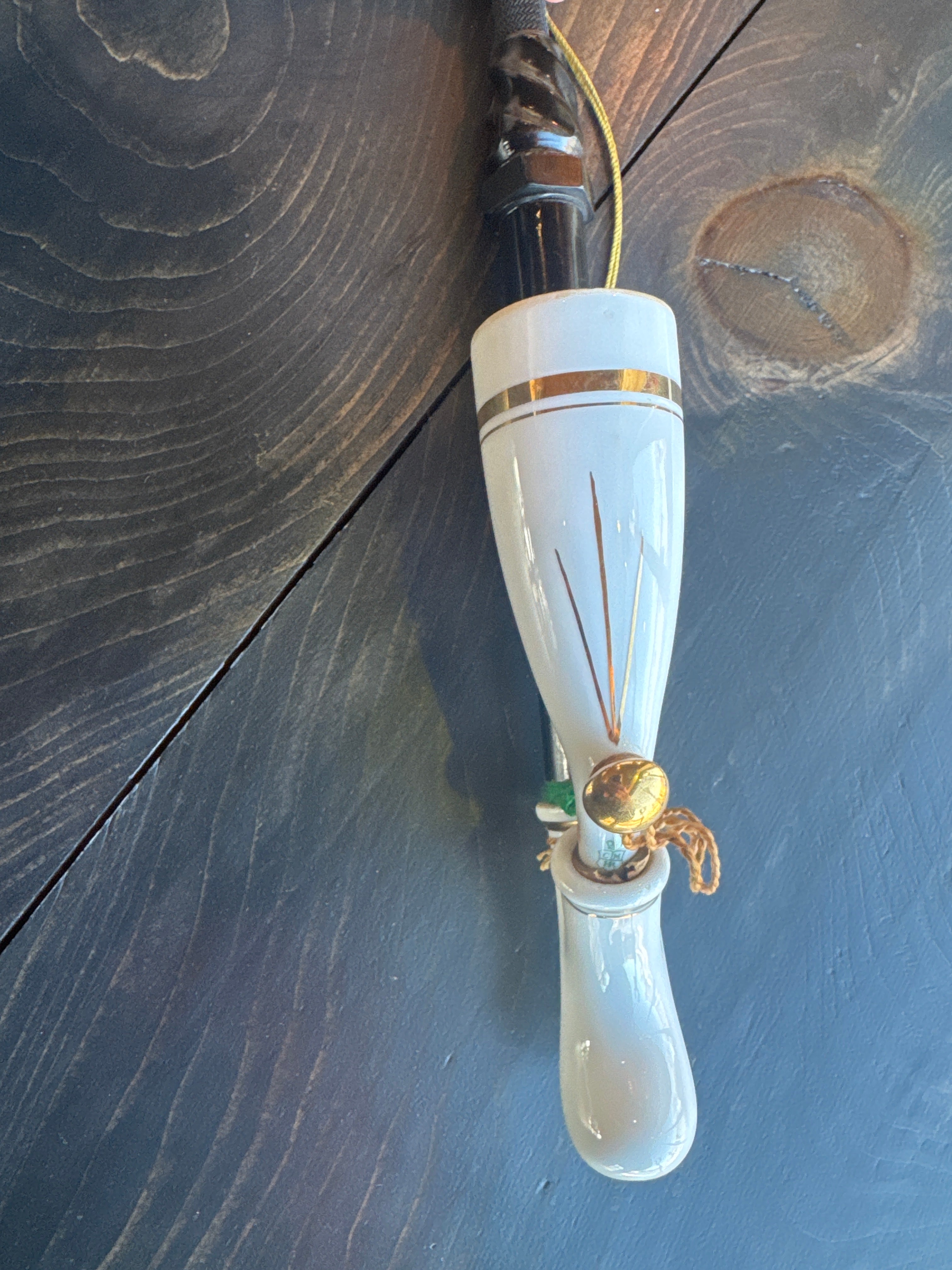 Vintage German Porcelain Hunting Tobacco Pipe (with Spiral Top)