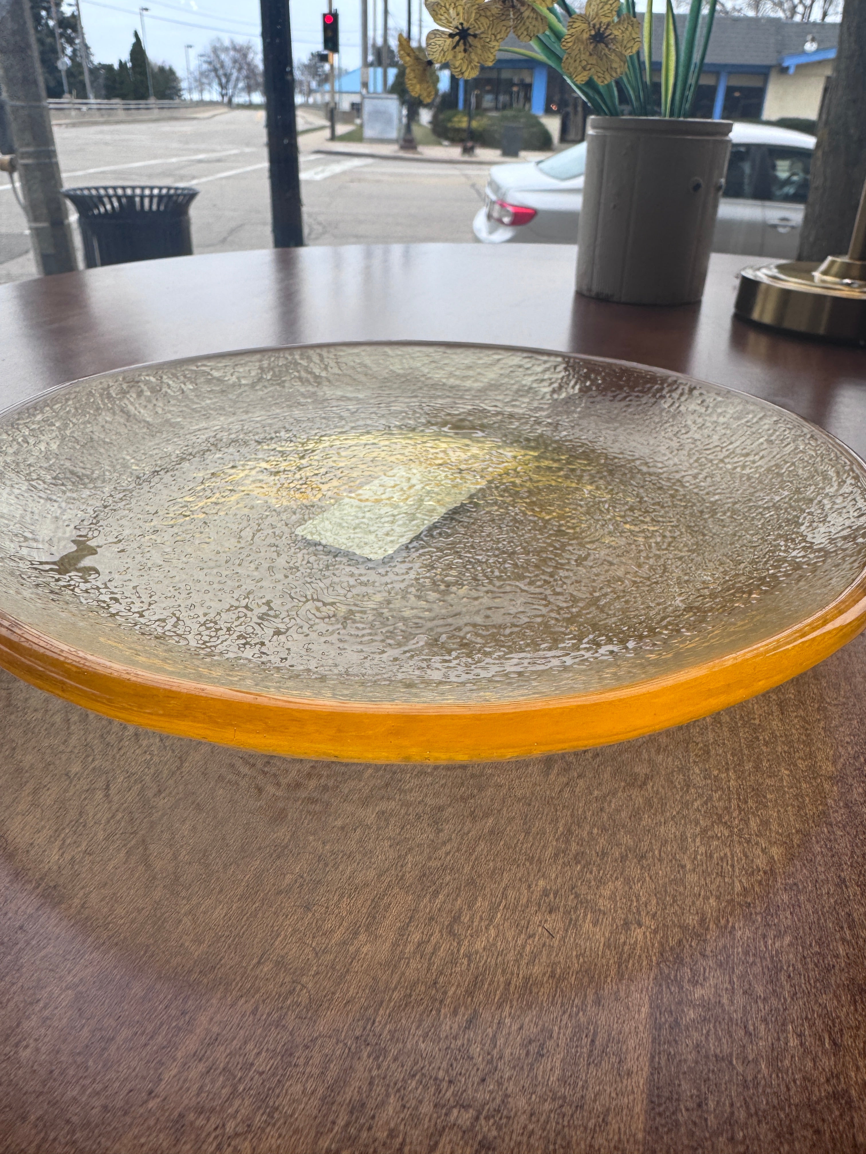 Vintage Fire & Light Recycled Glass Plate