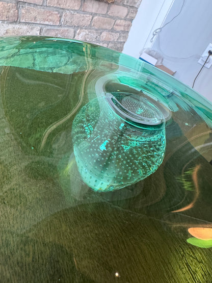 MCM Atomic Bullicante Green Art Glass Serving Plate