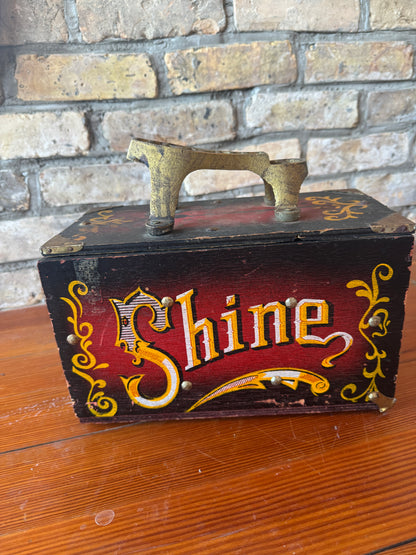 Vintage Wood Shoe Shine Box
