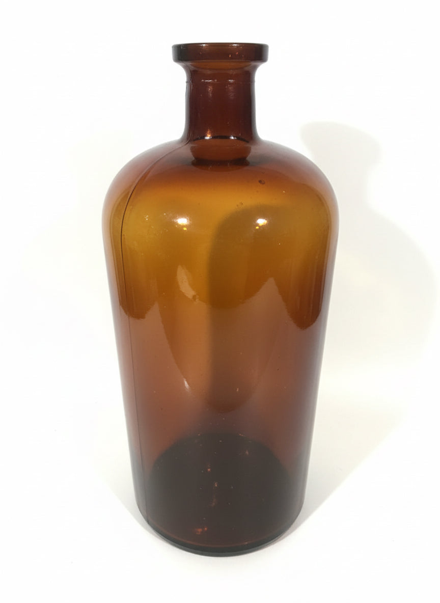Large Amber Glass Bottle
