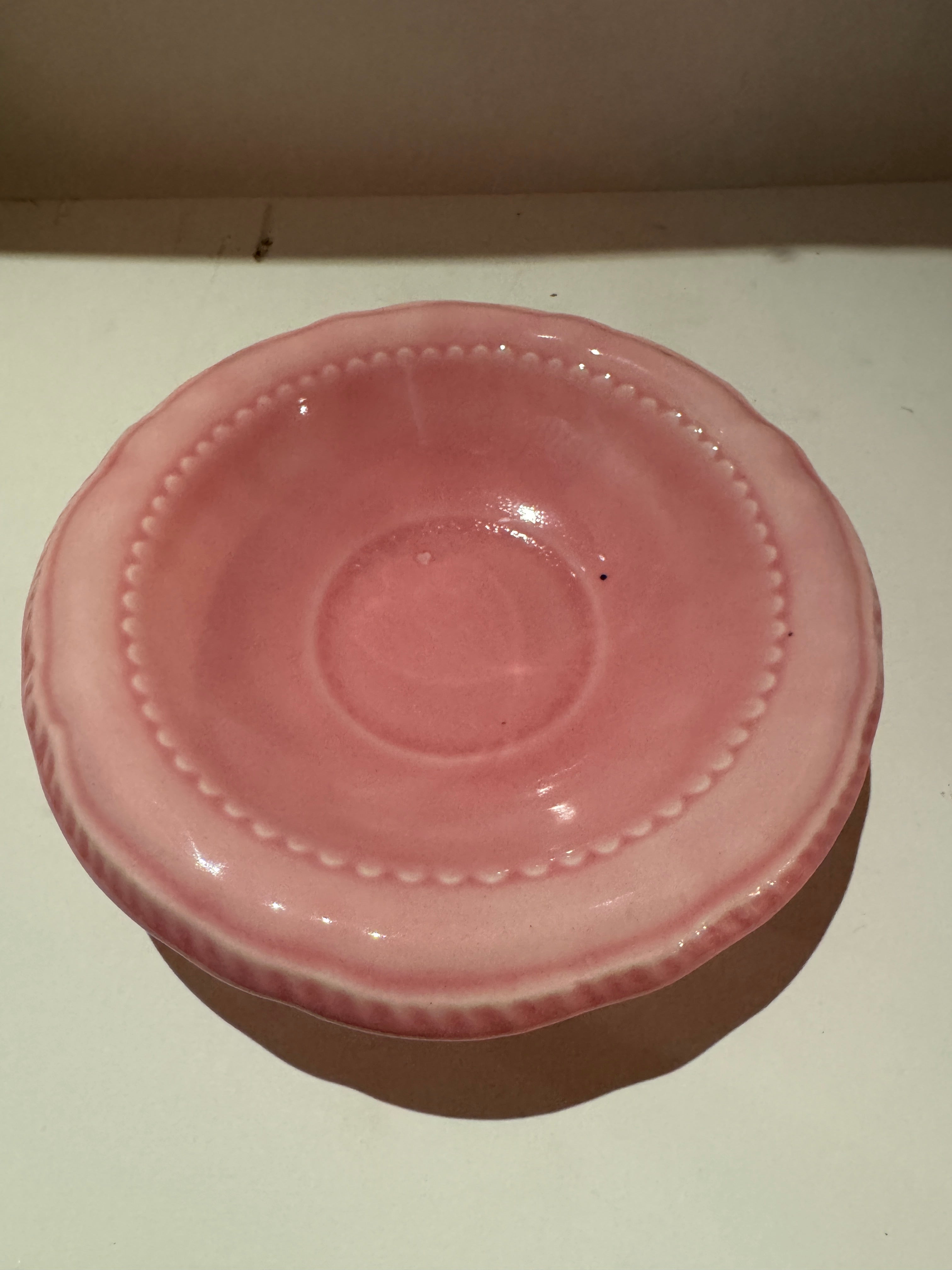 Vintage Pink Mini Water Pitcher & Tray
