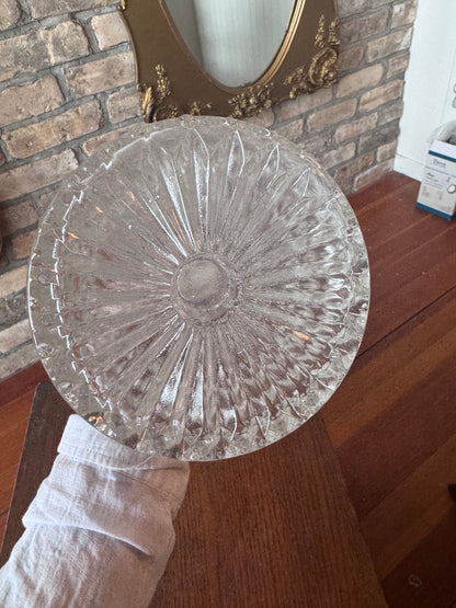 Vintage Glass Pitcher w/ Silver Plated Top & Handle