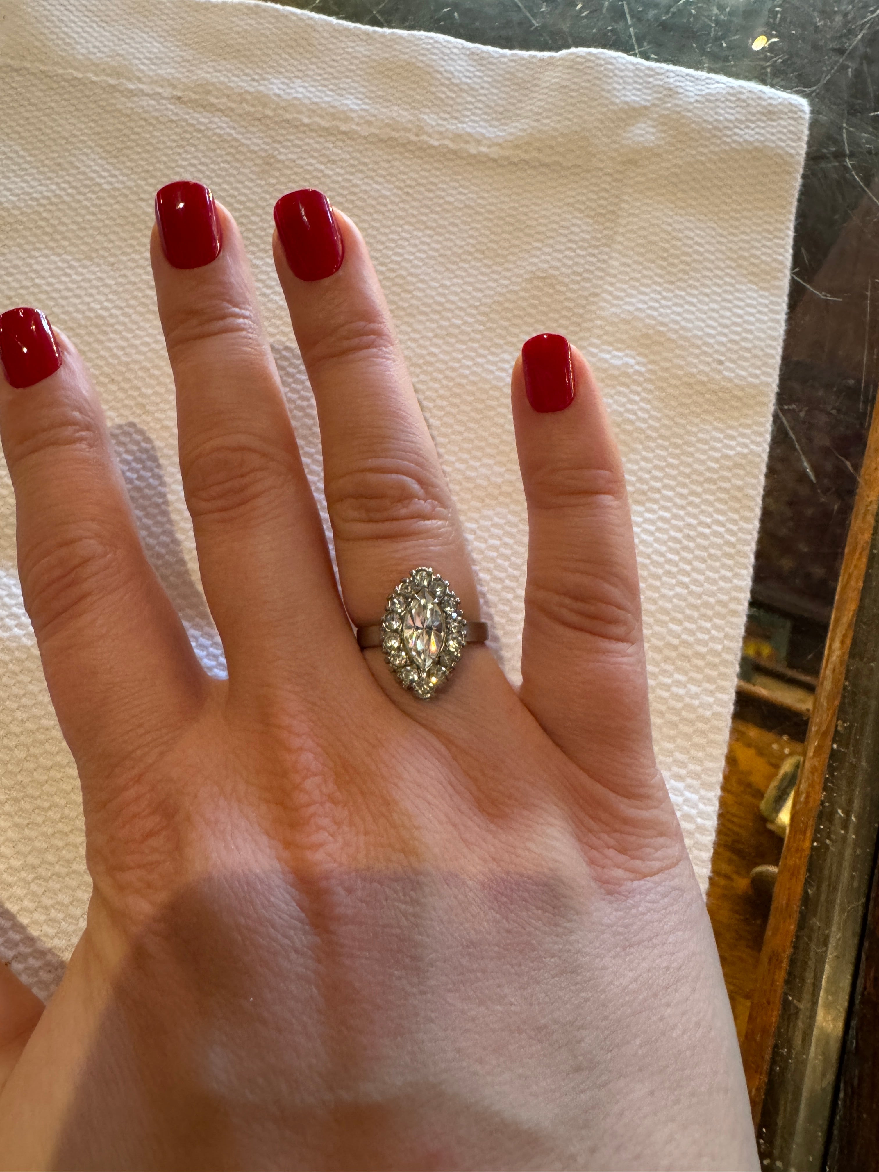 Vintage All-Size Silver Ring with Cubic Zirconia Ring