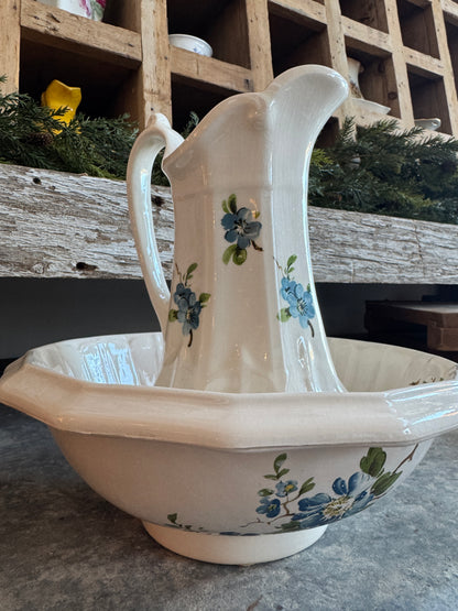 Ceramic Pitcher & Wash Basin