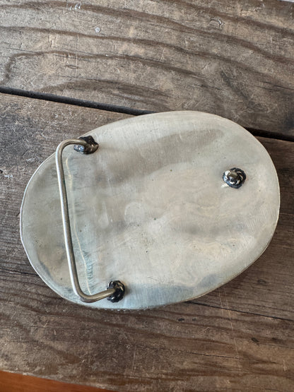 Navajo Silver and Turquoise Belt Buckle