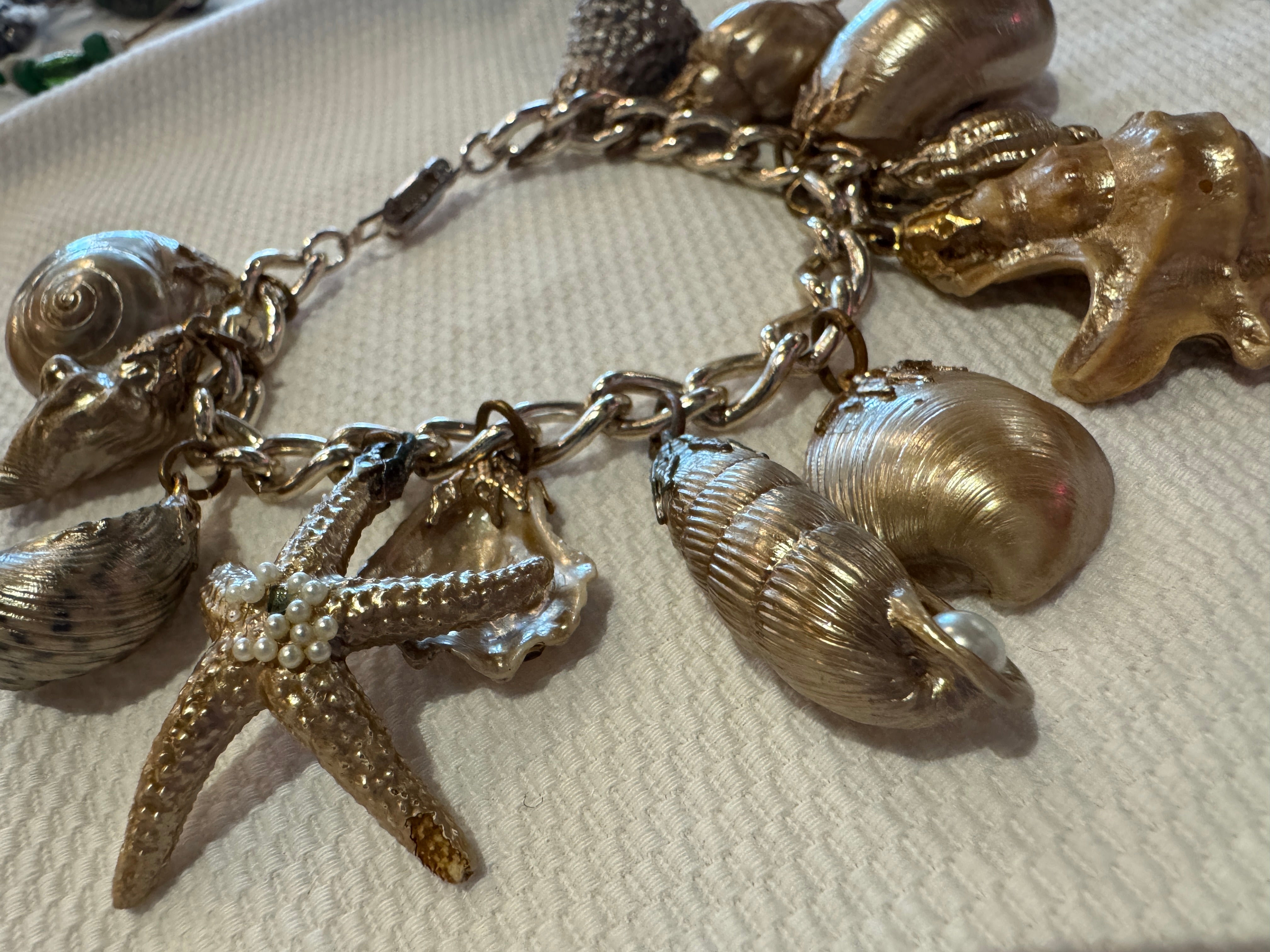 Shell Bracelet with Gold Plated Chain