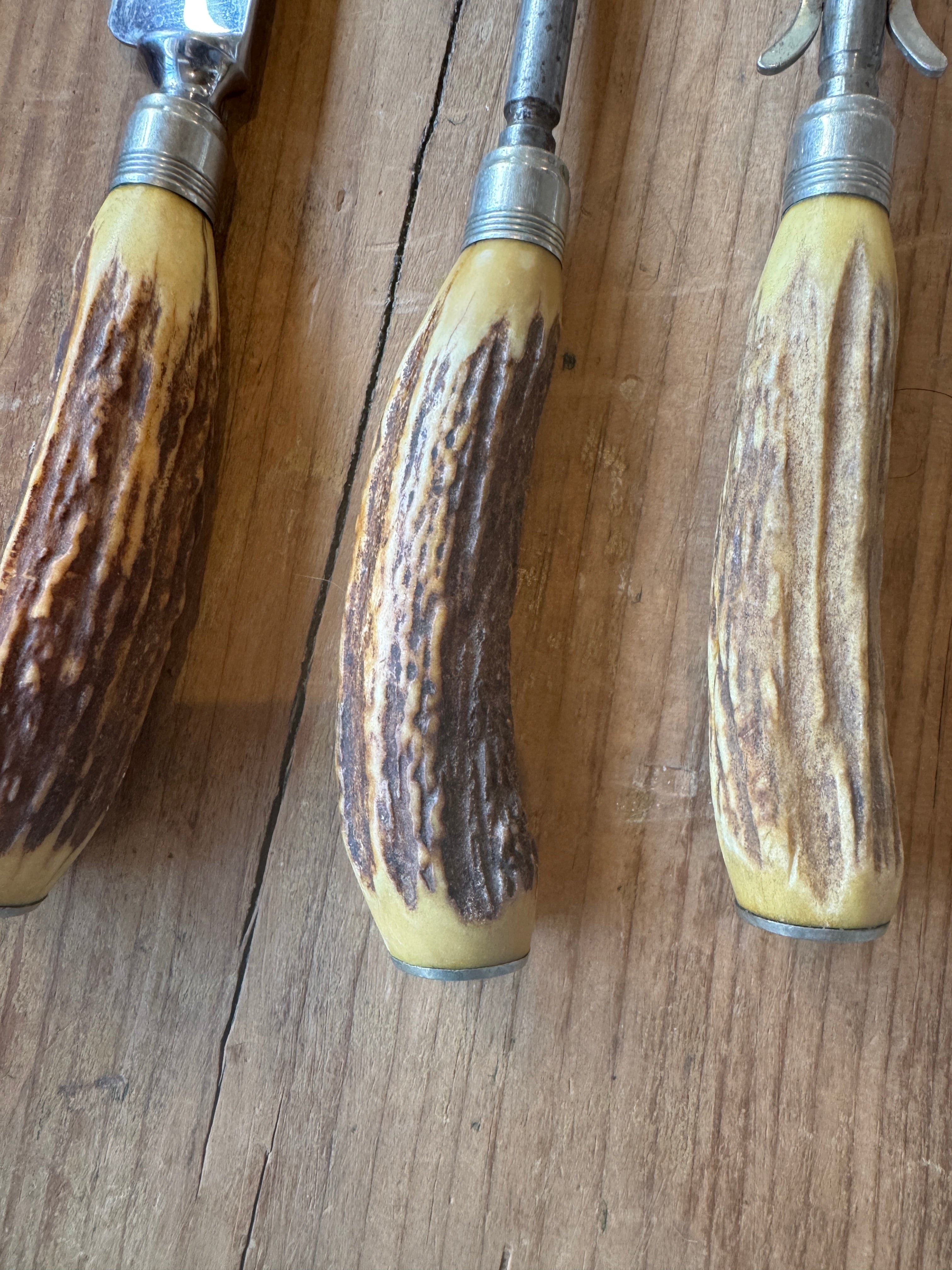 Vintage Carving Set w/ Antler Handles