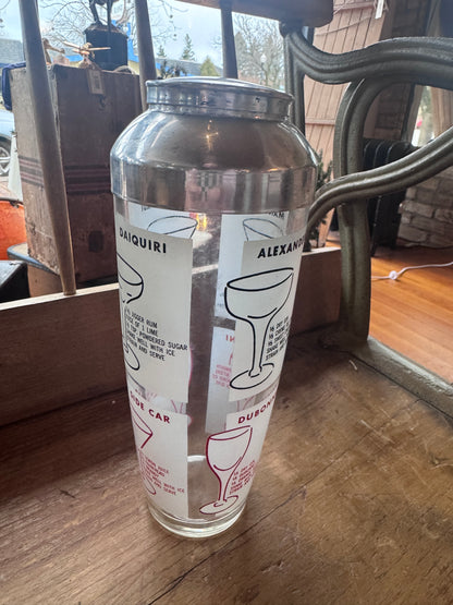 Vintage MCM Glass Cocktail Shaker