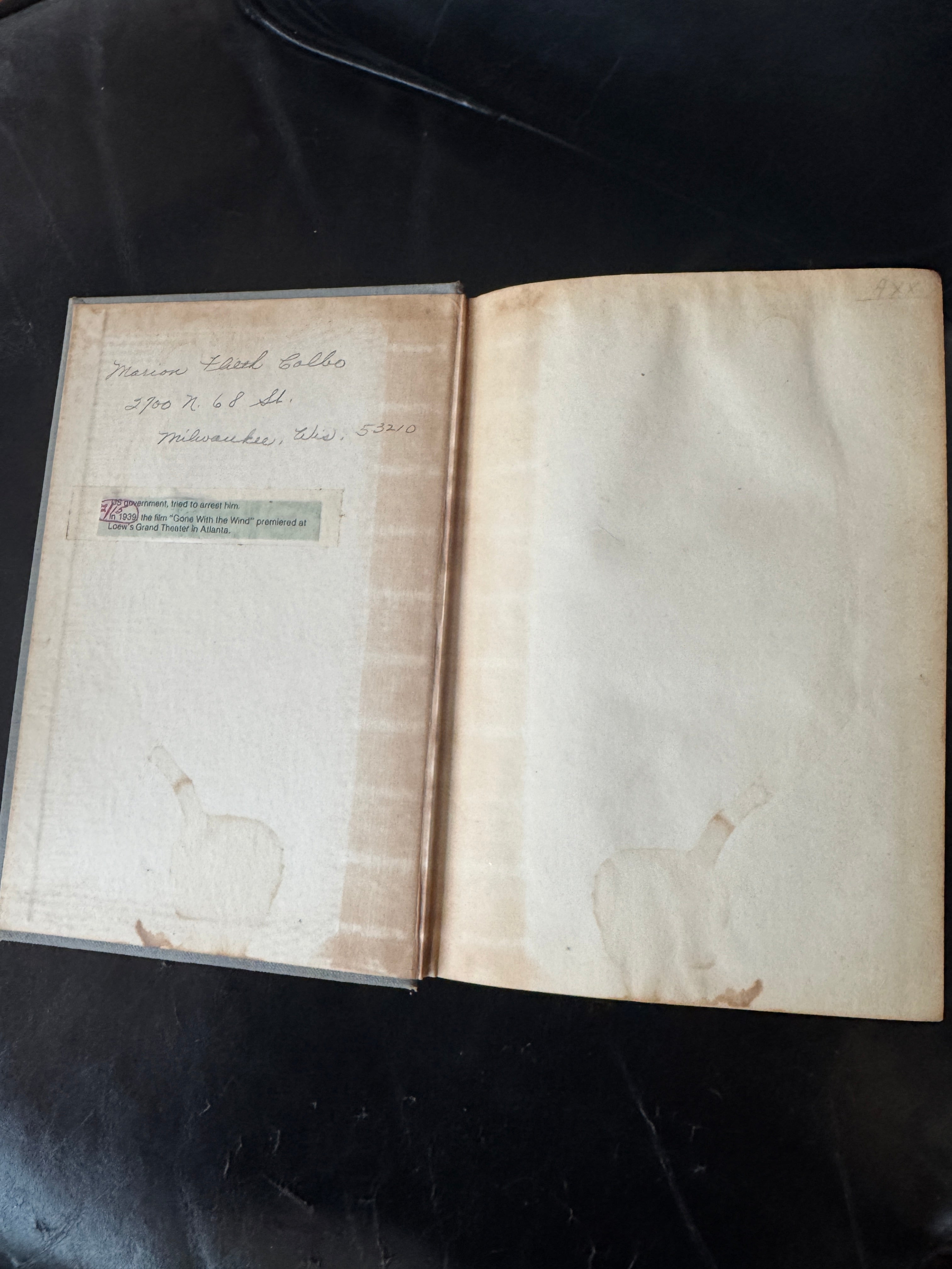 1938 Edition Gone with the Wind Hard Cover Book