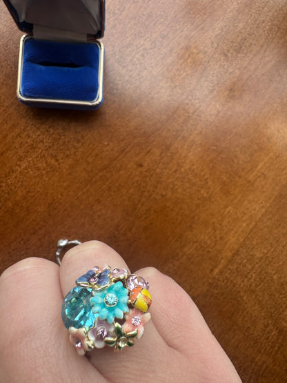 Floral Cocktail Ring Size 6.5