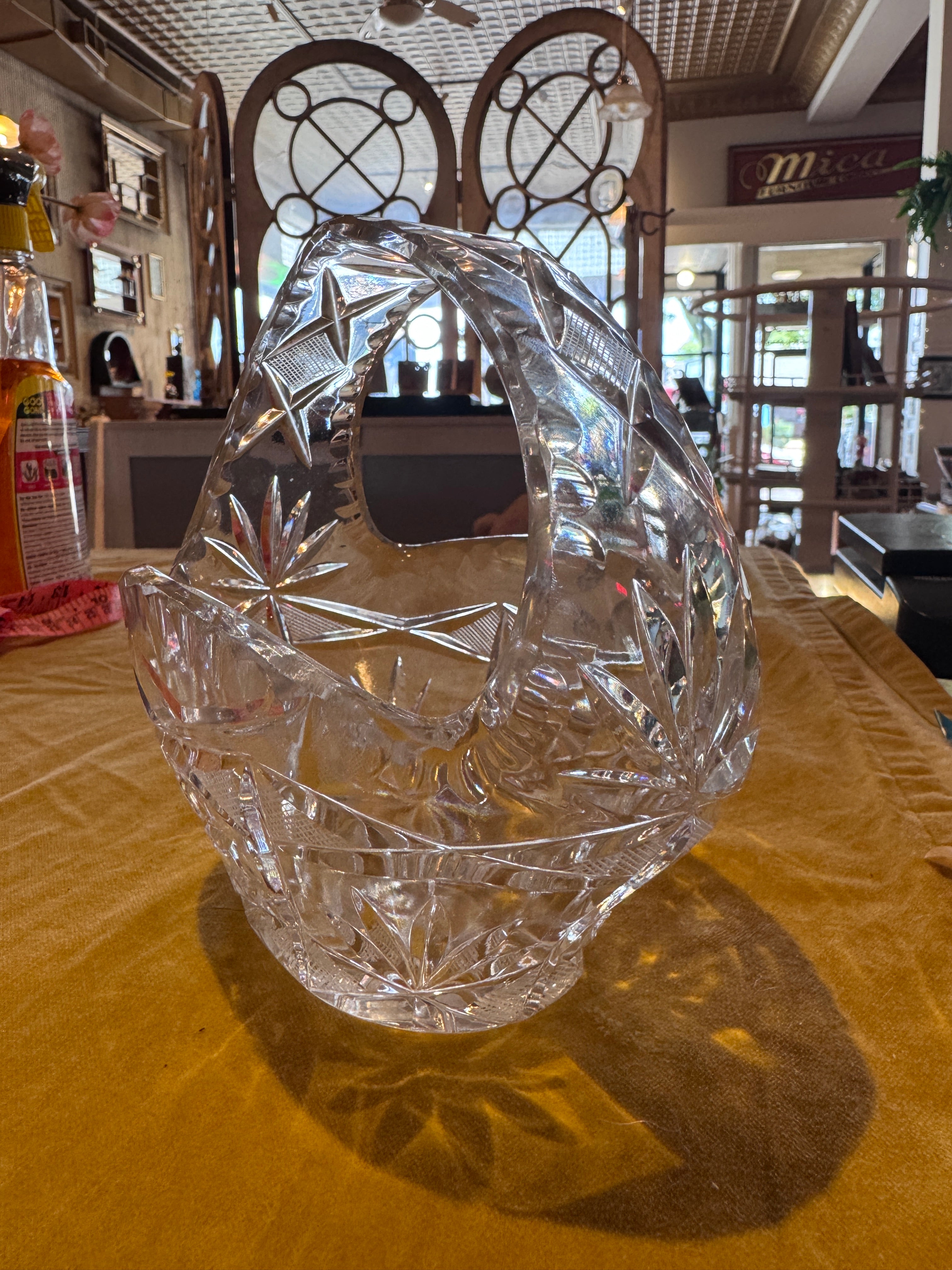 Imperlux Atomic Starburst Handcut Crystal Basket