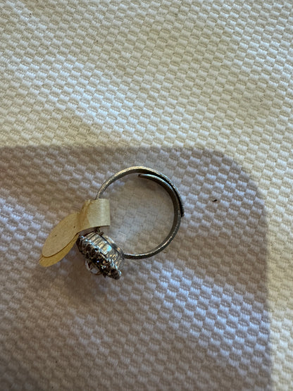 Vintage All-Size Silver Ring with Cubic Zirconia Ring