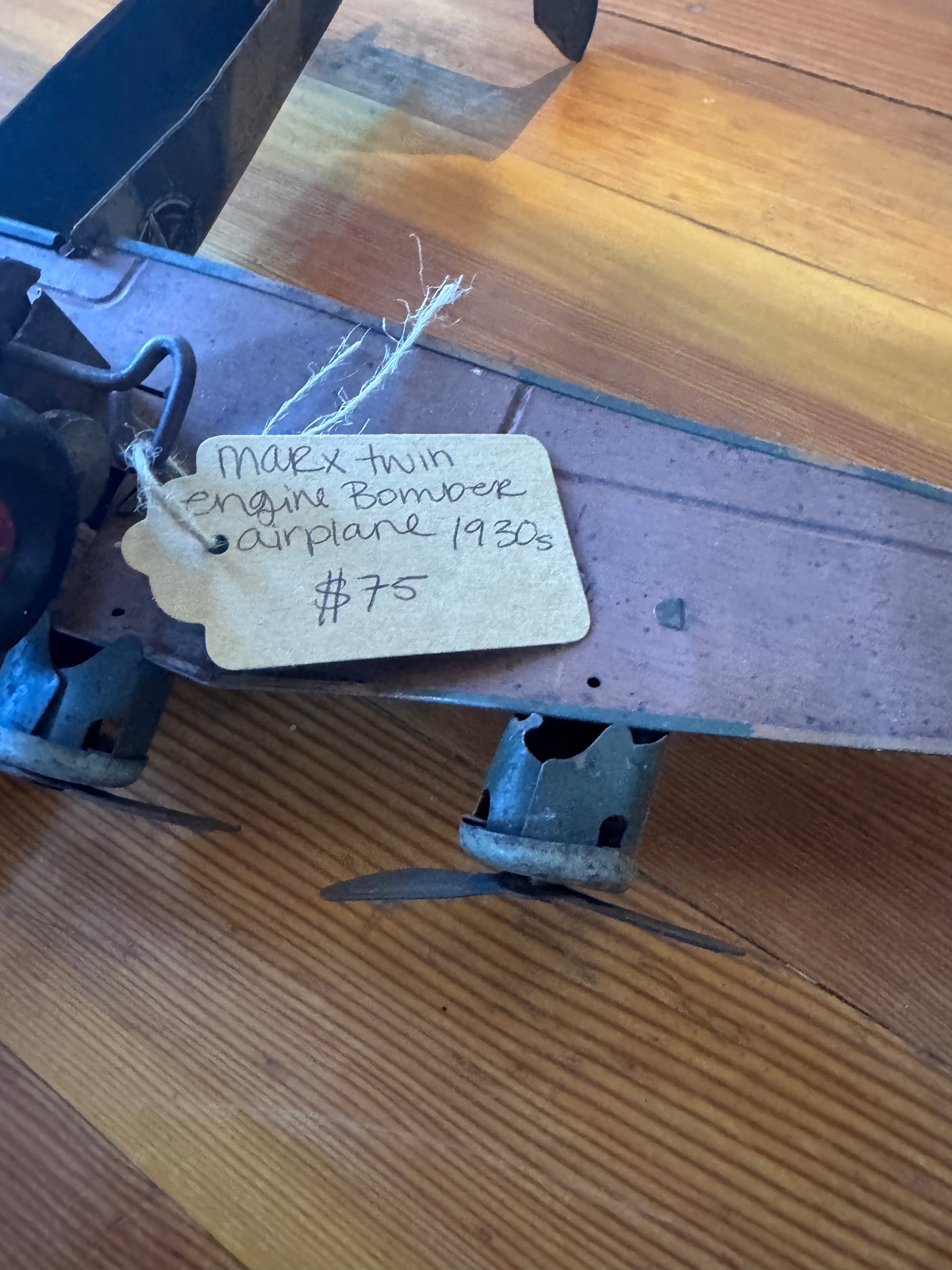 1930s Marx Twin Engine Bomber Toy Airplane