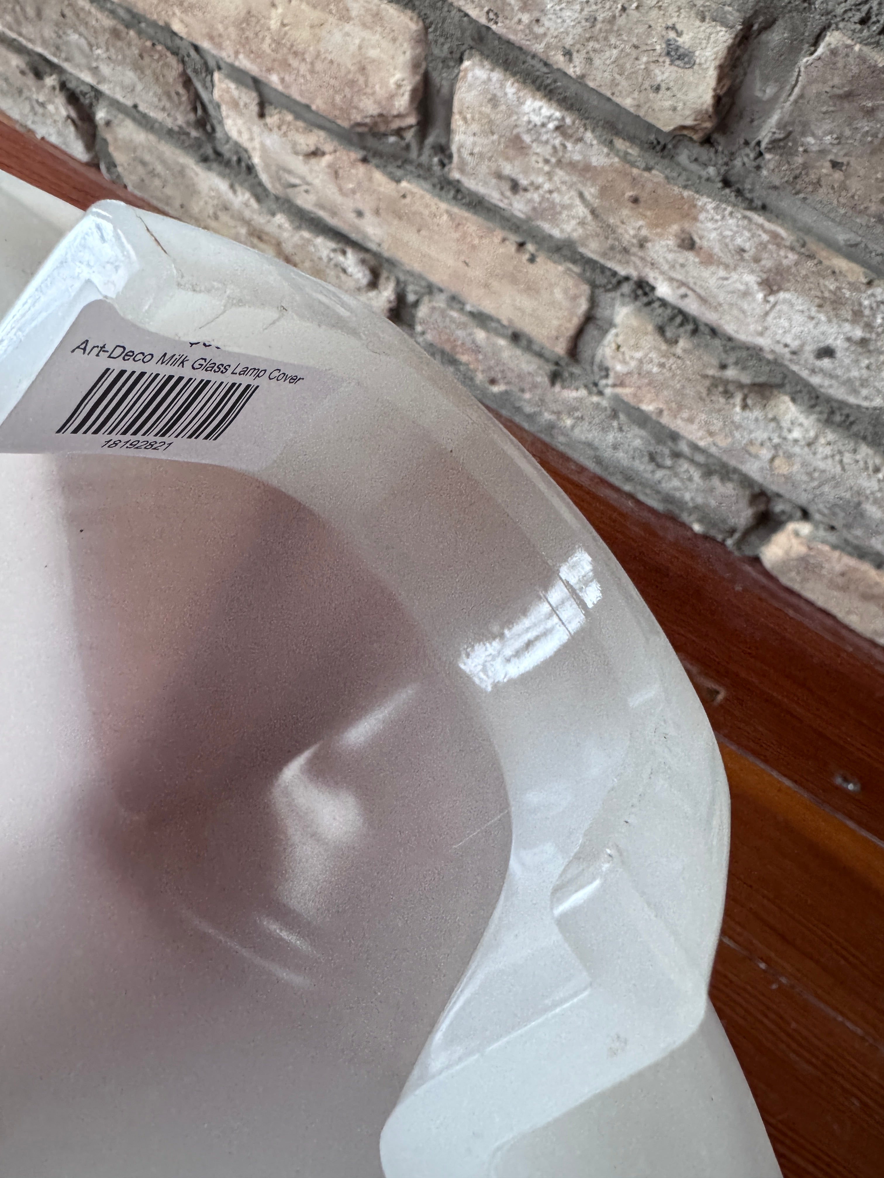 Art-Deco Milk Glass Lamp Cover