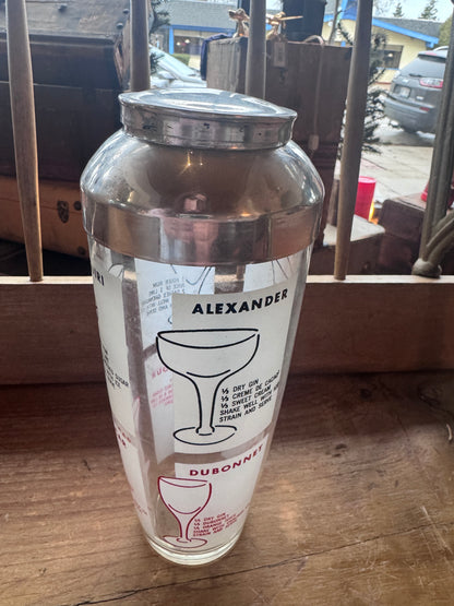 Vintage MCM Glass Cocktail Shaker