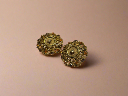 Vintage Florenza Filigree Style Gold Toned Earrings