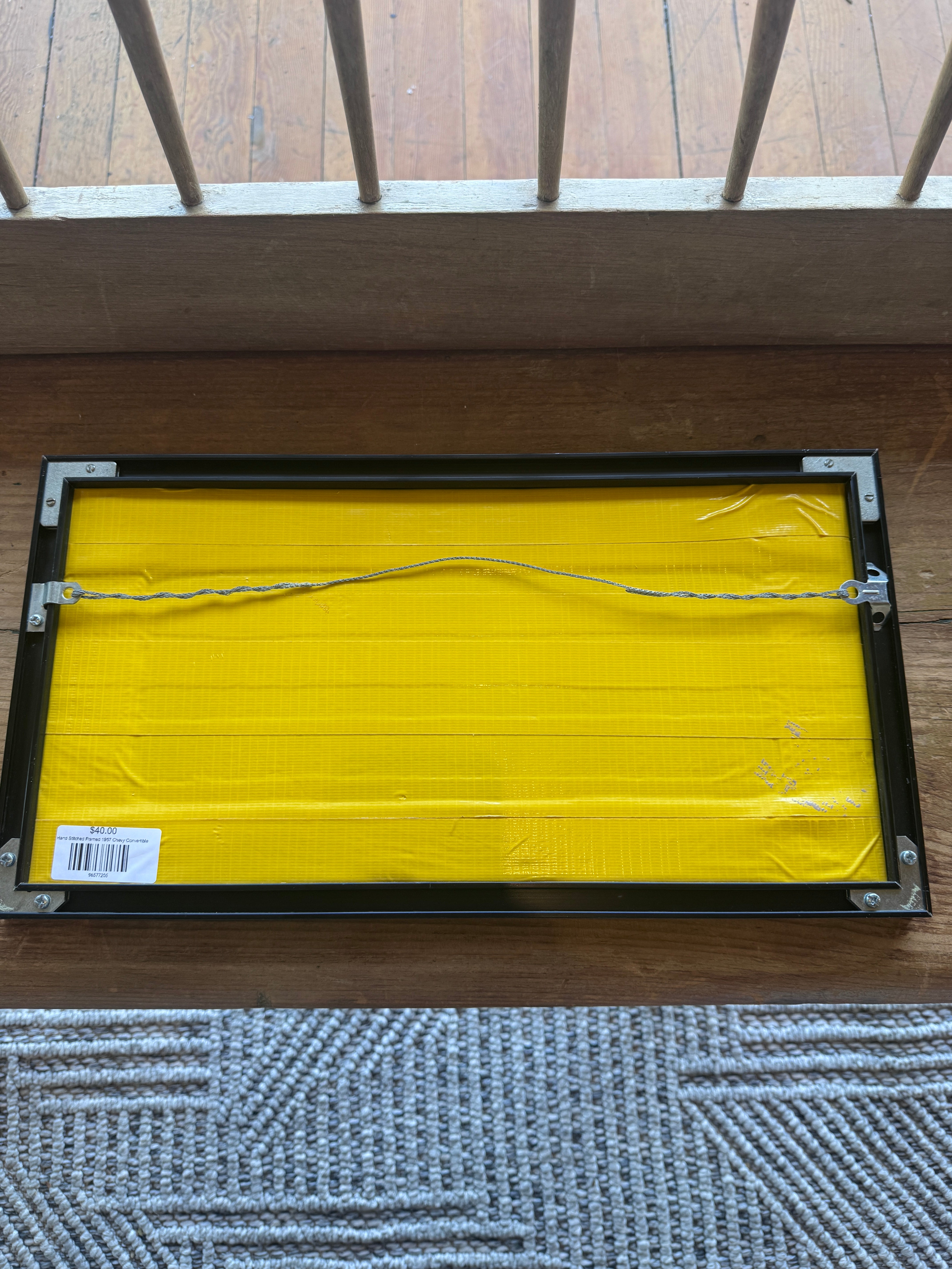 Hand Stitched Framed 1957 Chevy Convertible