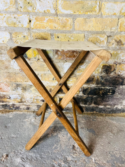 Vintage Wood & Canvas Folding Chair