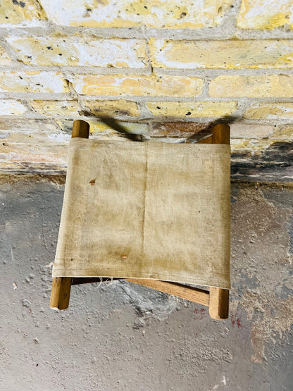Vintage Wood & Canvas Folding Chair