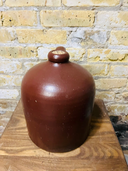 Antique Crock Jug Brown Stoneware