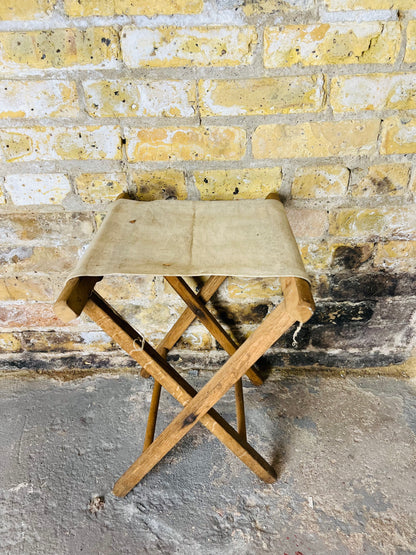 Vintage Wood & Canvas Folding Chair