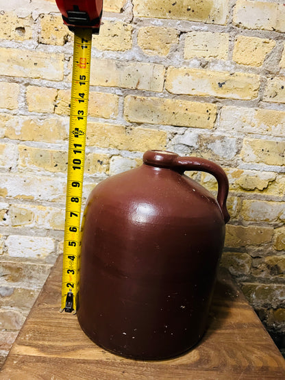 Antique Crock Jug Brown Stoneware