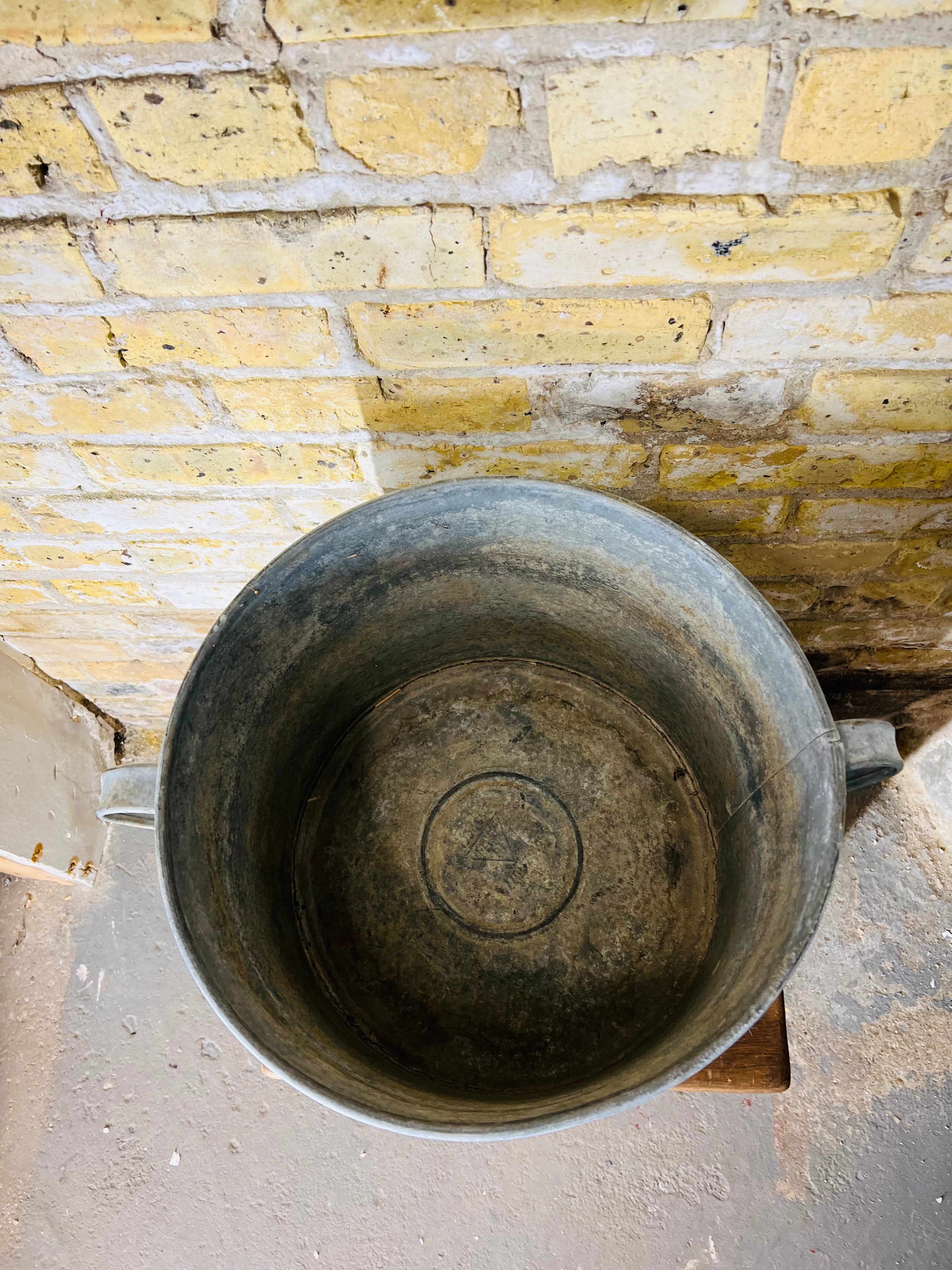 Vintage Galvanized Metal Planter