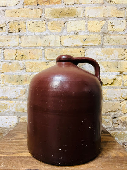Antique Crock Jug Brown Stoneware