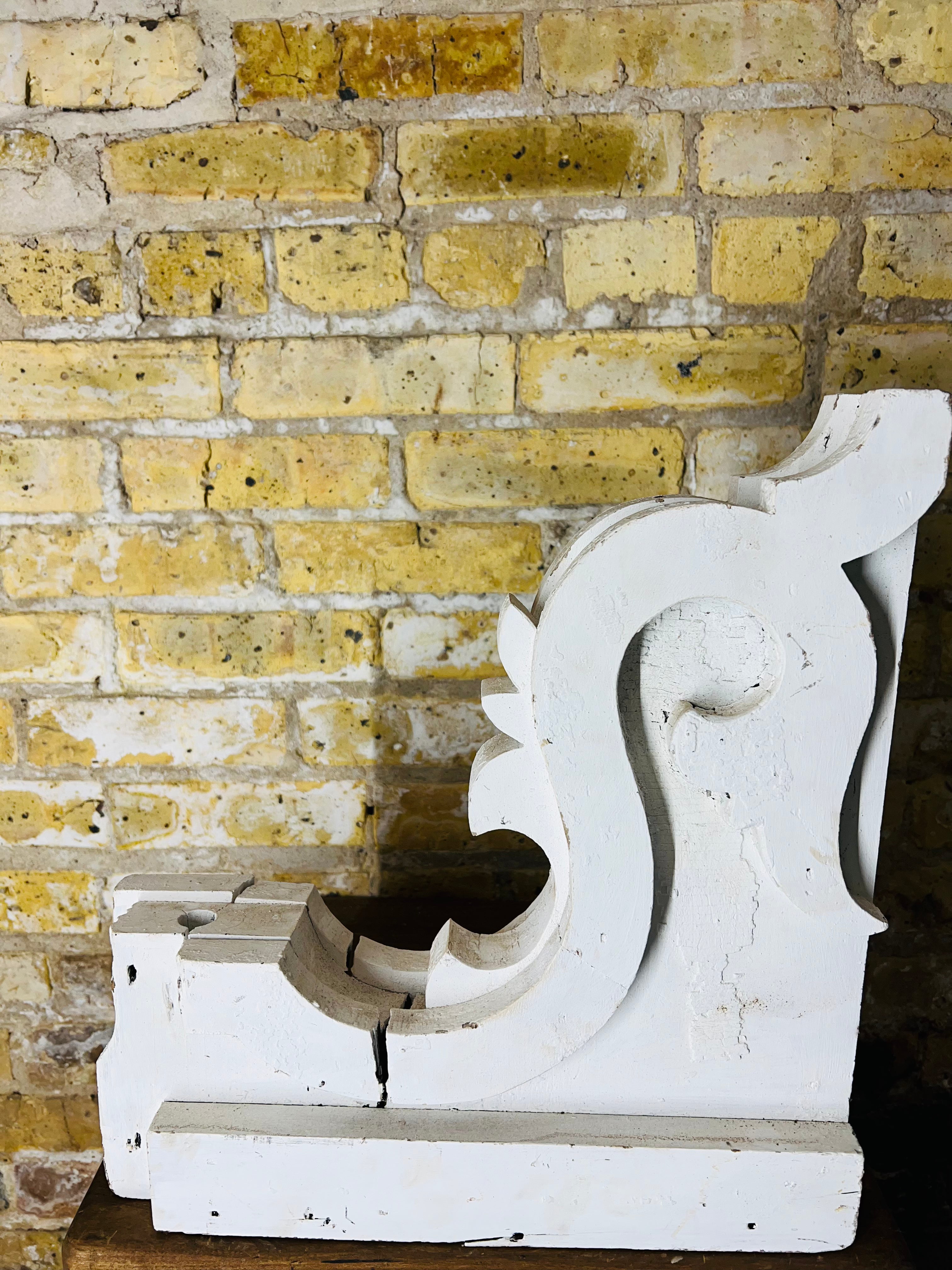 Antique Vintage Architectural Wooden Corbel