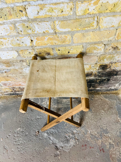 Vintage Wood & Canvas Folding Chair