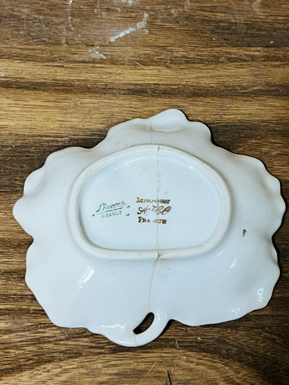 Vintage Limoges France Pink Roses and Gold Scallop Edge