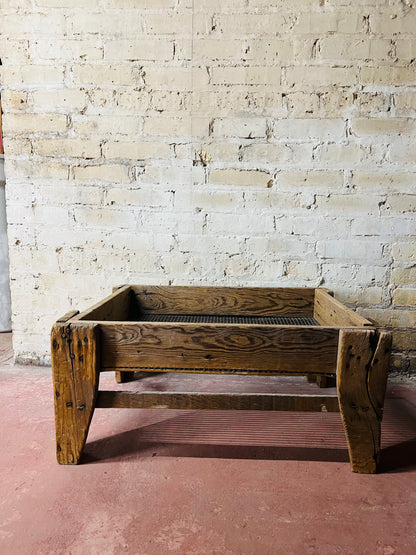 Vintage Wood and Wire Mesh Flour Grain Sieve