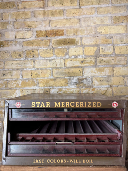Vintage Metal American Thread Company Star Spool Cabinet