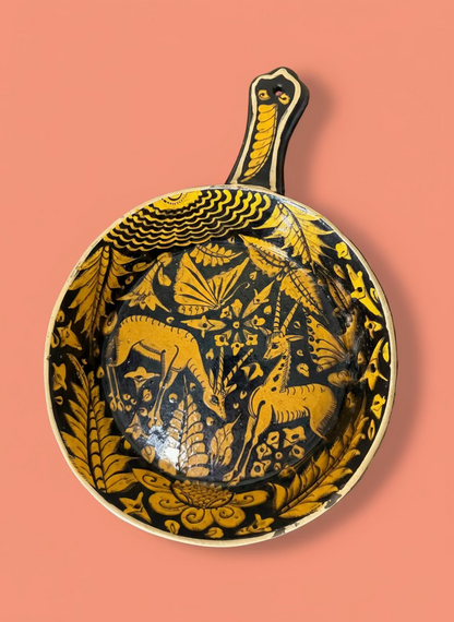 Vintage Mexican Pottery Tlaquapaque Skillet