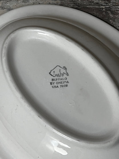 Vintage Oval White Serving Bowl