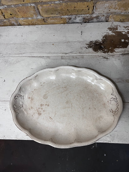 Vintage Platter with Scalloped Edge - Edwin M Knowles China Co.