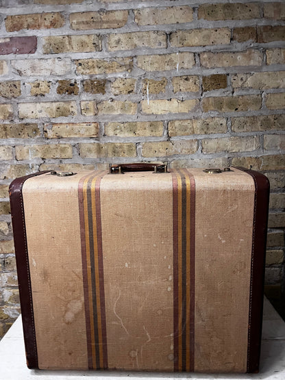 Vintage Yellow & Brown Suitcase