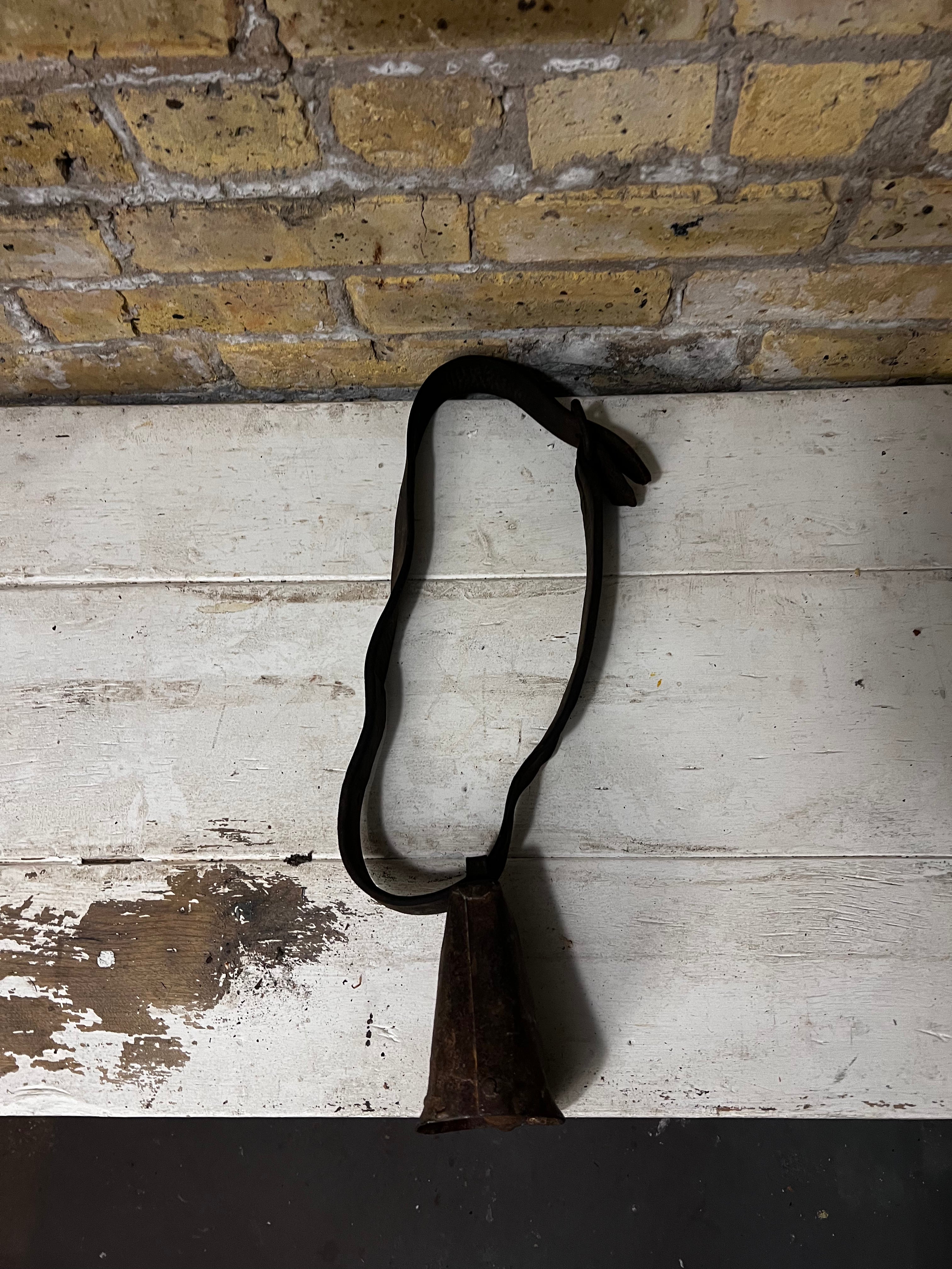 Vintage Cow Bell Collar on a Leather Strap