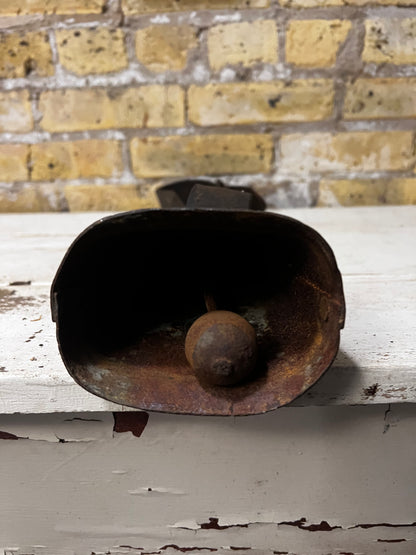 Vintage Cow Bell Collar on a Leather Strap