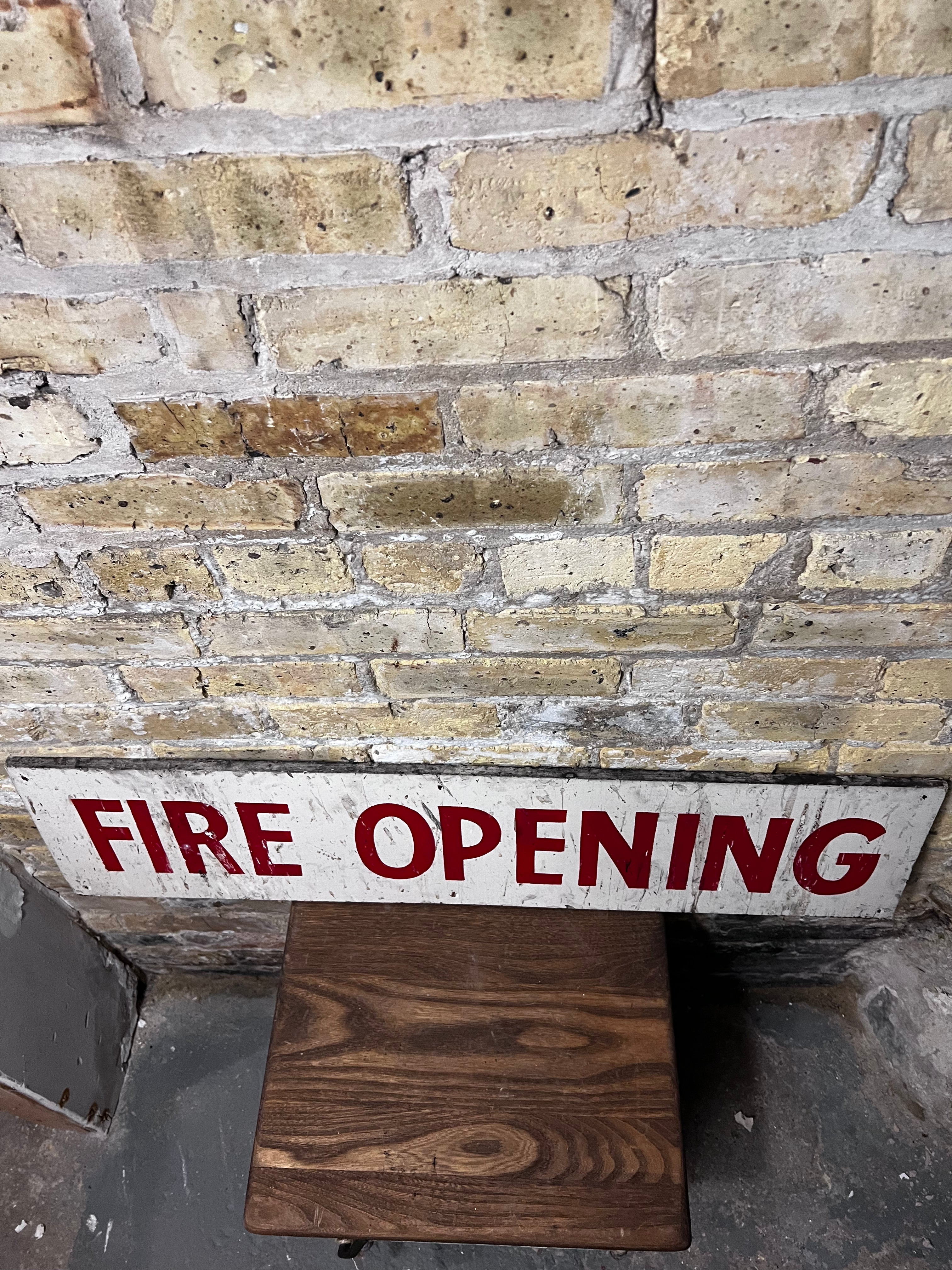 Vintage Fire Opening Sign