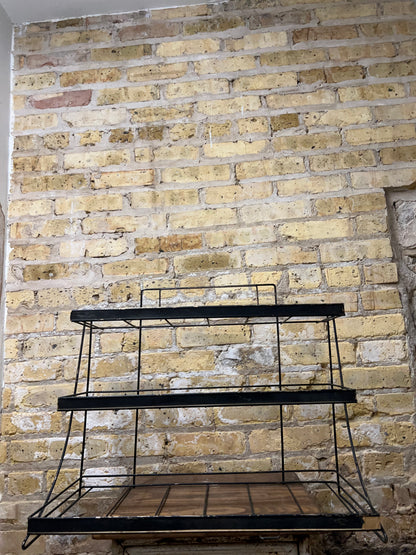 Vintage countertop wire product display rack.