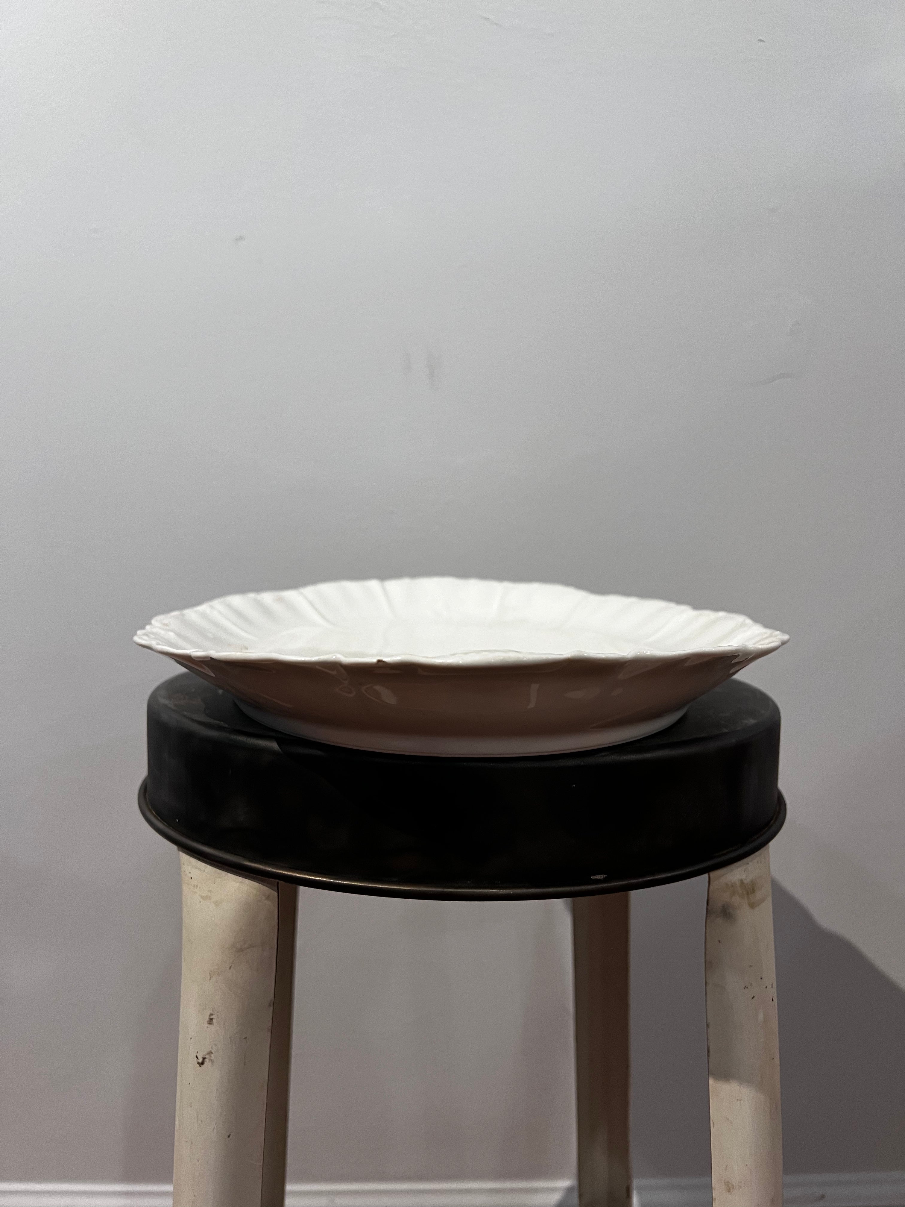 Serving tray antique white porcelain