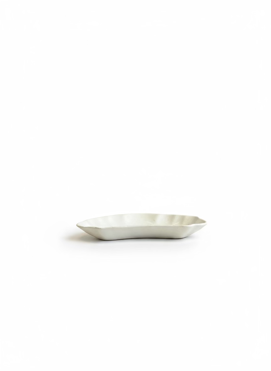 Vintage White Scalloped Dish