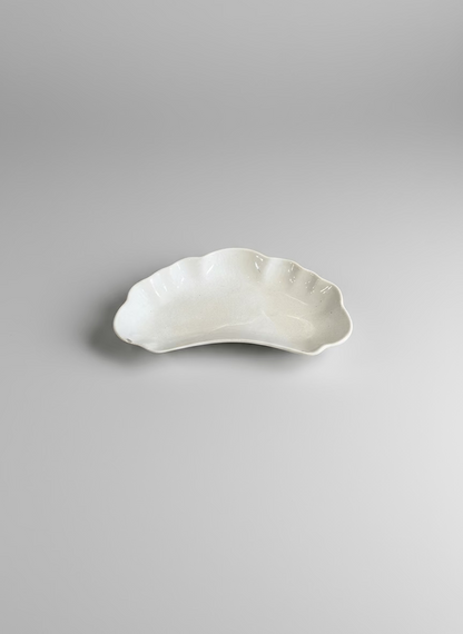Vintage White Scalloped Dish