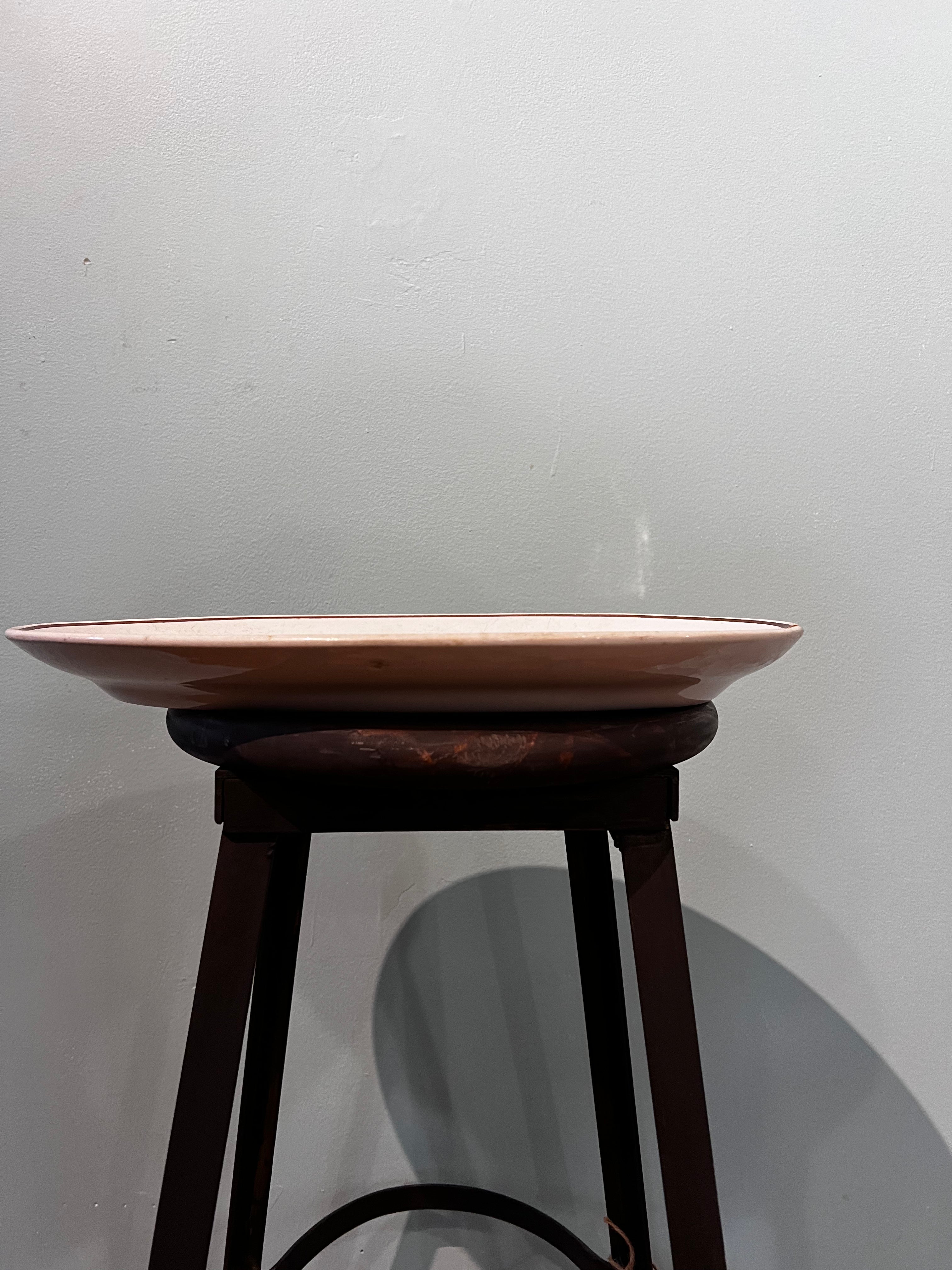 Antique white serving plate