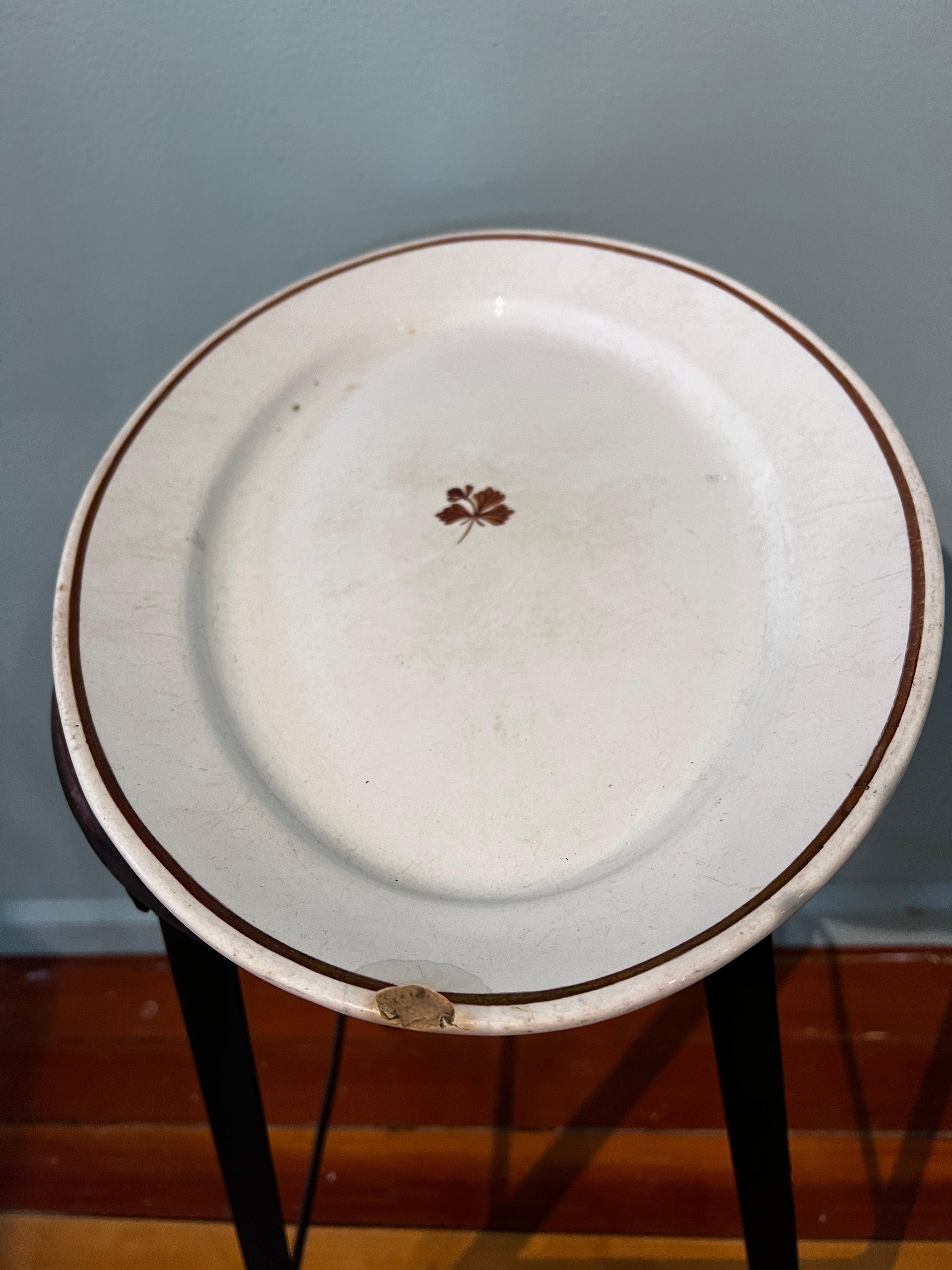 Antique white serving plate