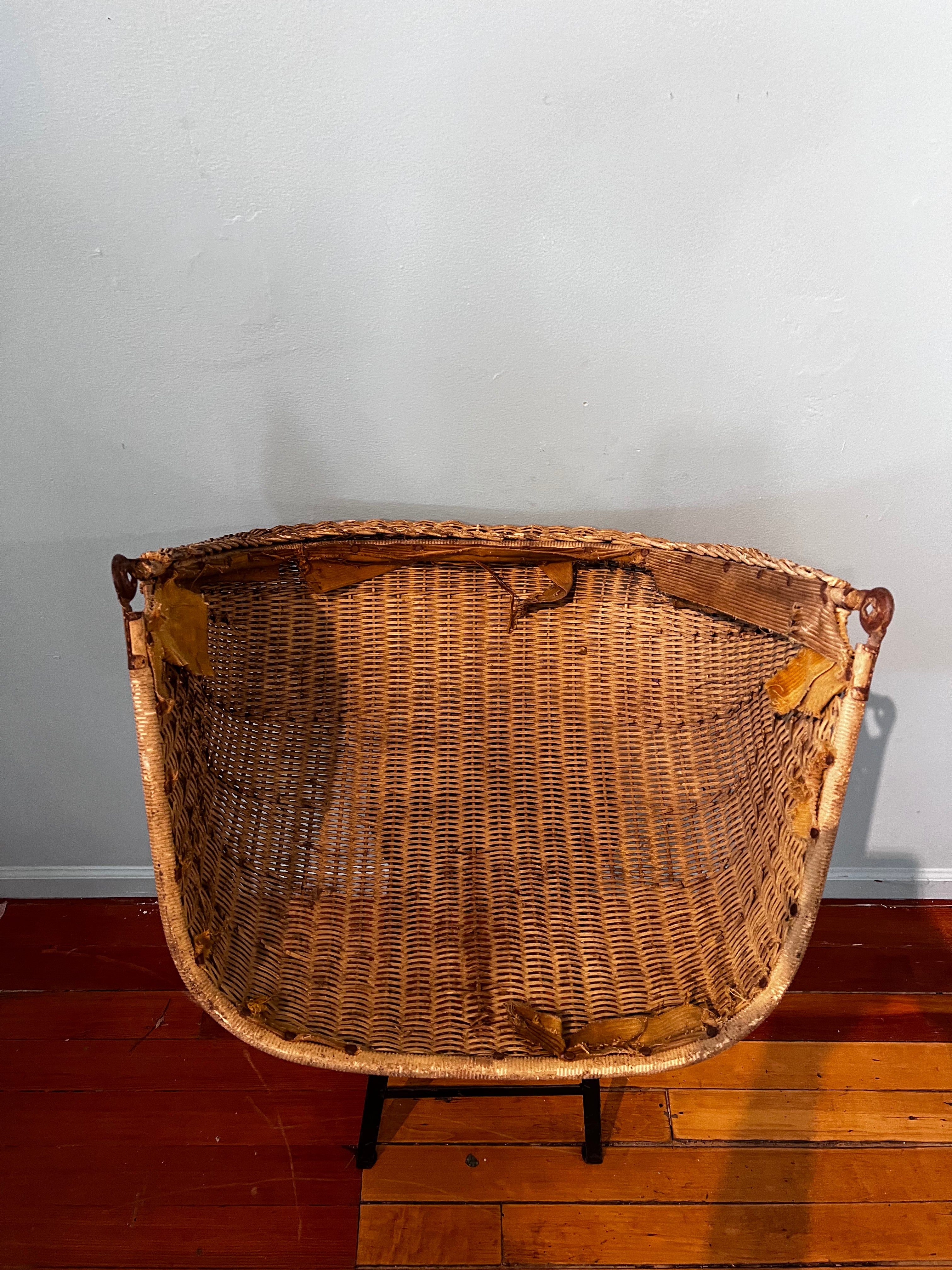 Vintage Wicker Wall Basket